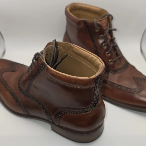 Cole Haan Men's Brown Leather Chukka Wingtip Boots 8 8.5 - Picture 2 of 7